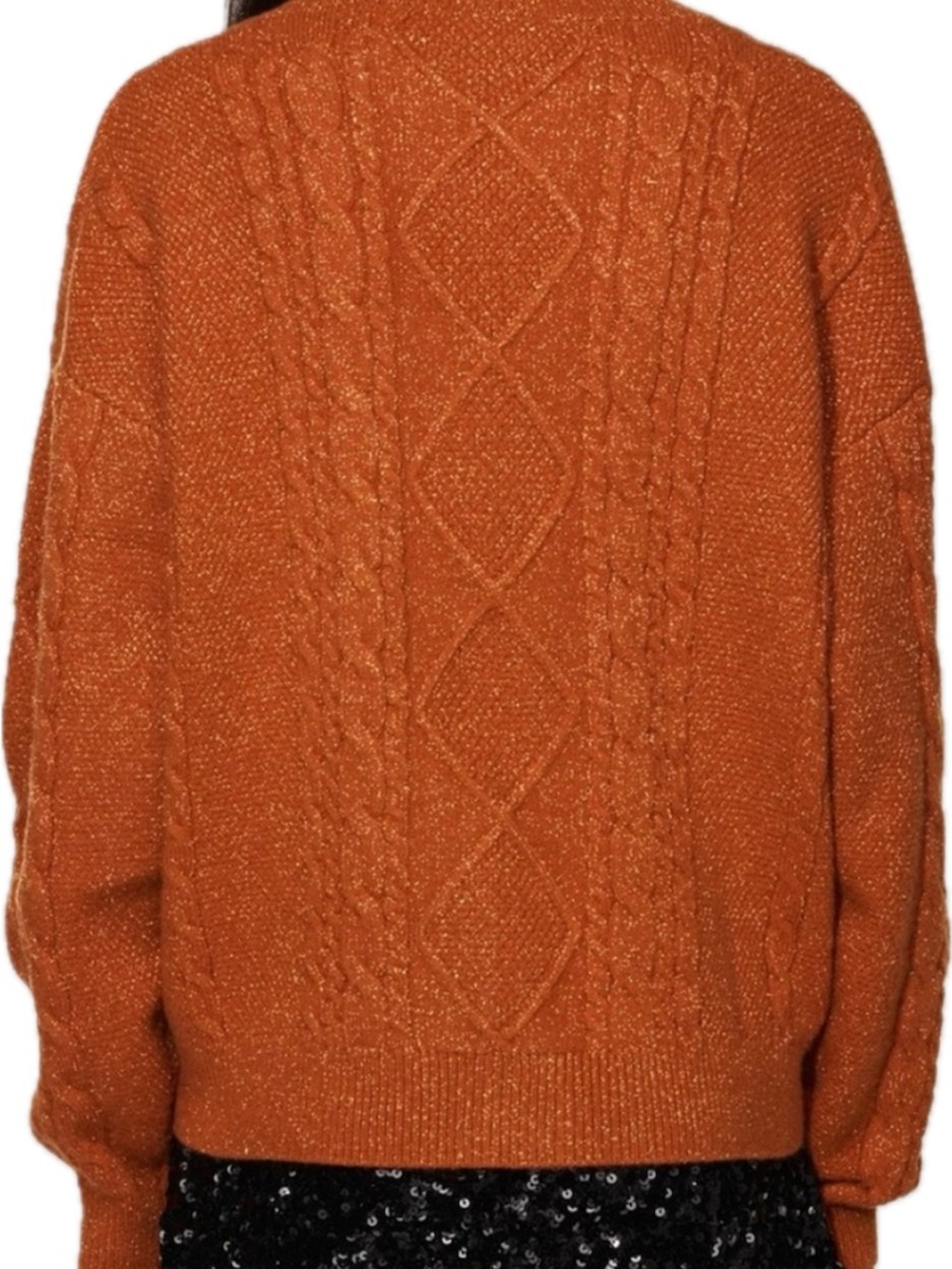 Taylor Swift Burnt Orange Cable‑Knit V‑Neck Cardigan - Picture 6 of 11